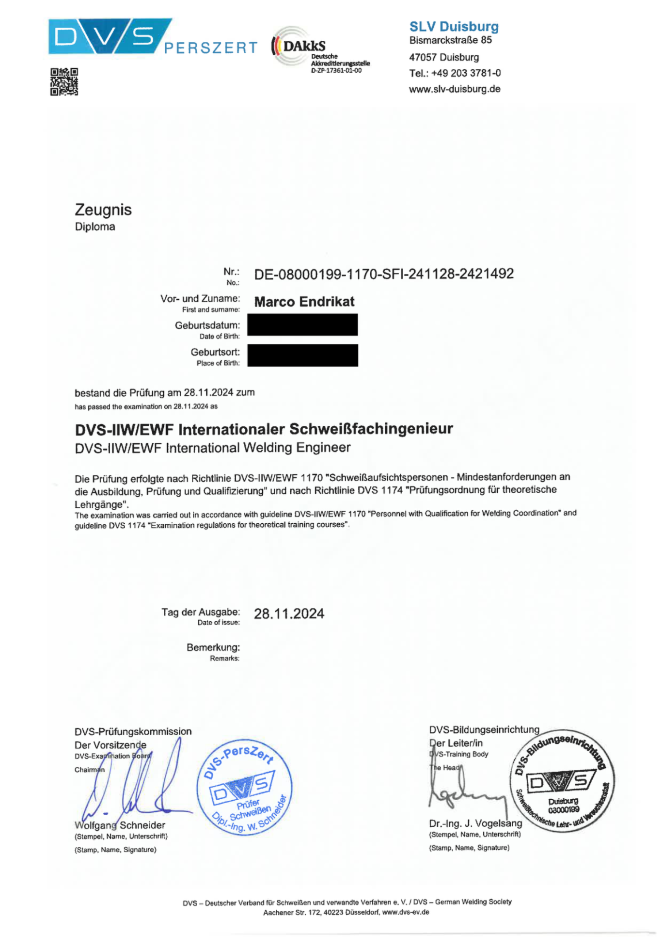 Schweißfachingenieur (IWE)