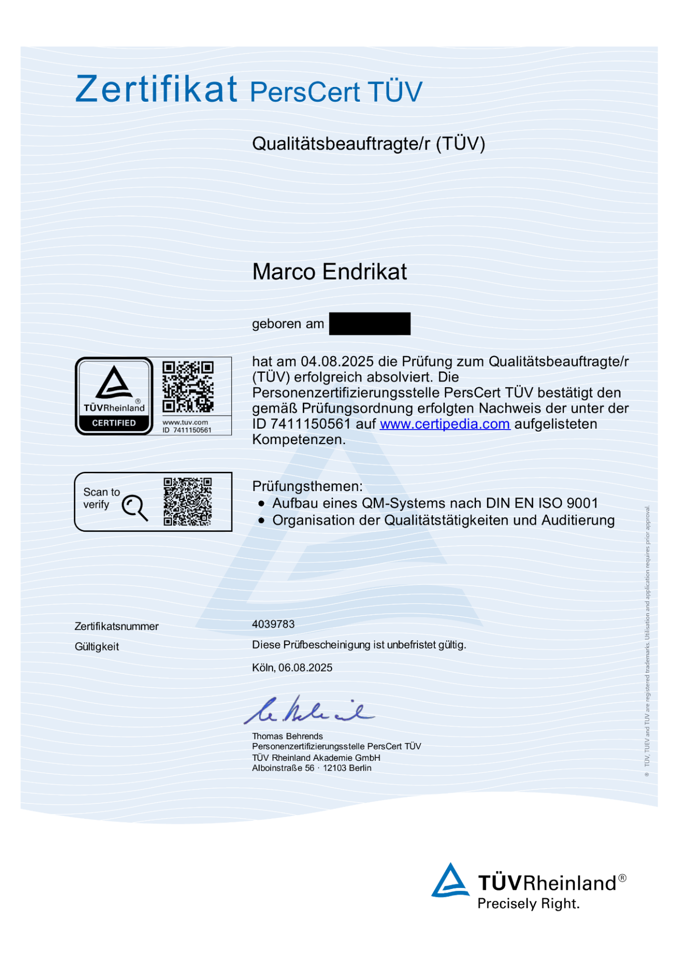 Qualitätsbeauftragter (TÜV)