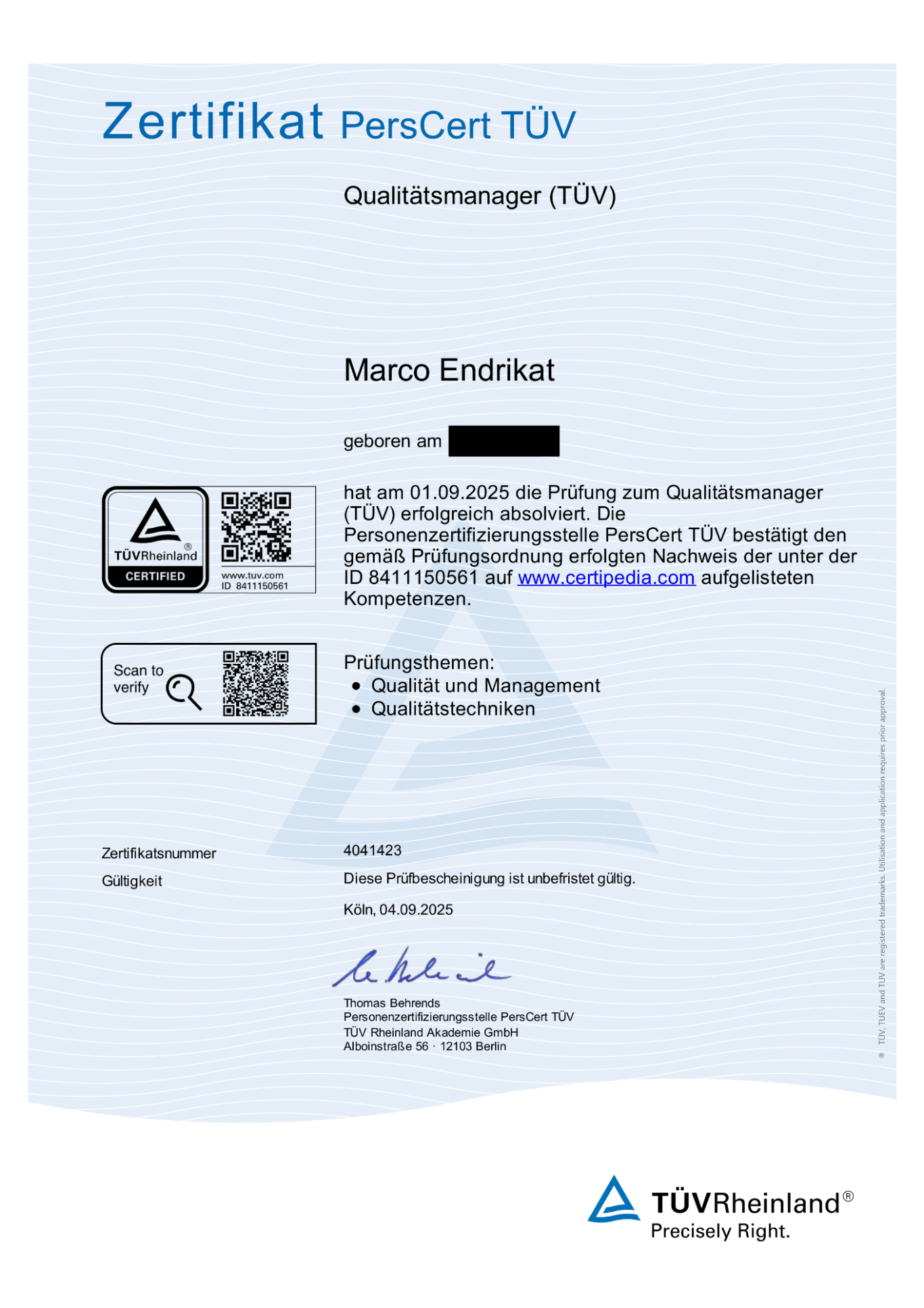 Qualitätsmanager (TÜV)